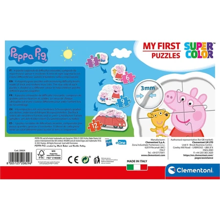 Clementoni Supercolor My First Peppa Pig Puzzle - 4 Shaped Puzzles, Ages 2+