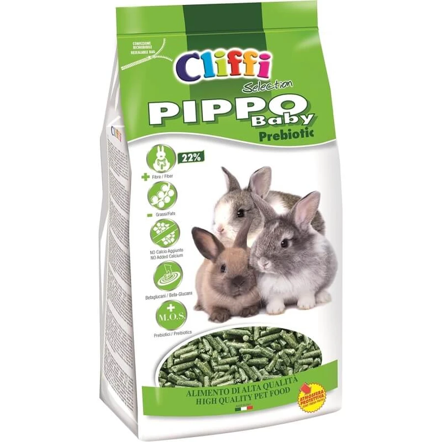 Cliffi Pippo baby prebiotic – hrană compusă pentru iepuri tineri și adulți, 900 g