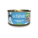 Schesir Gelée pour chat au thon et au bar - Aliment complet pour chats adultes, 85 g