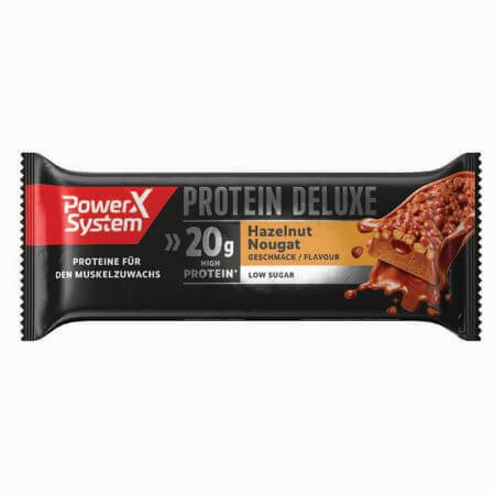 Barre protéinée avec cacahuètes et nougat Protein Deluxe, 55g, Power System
