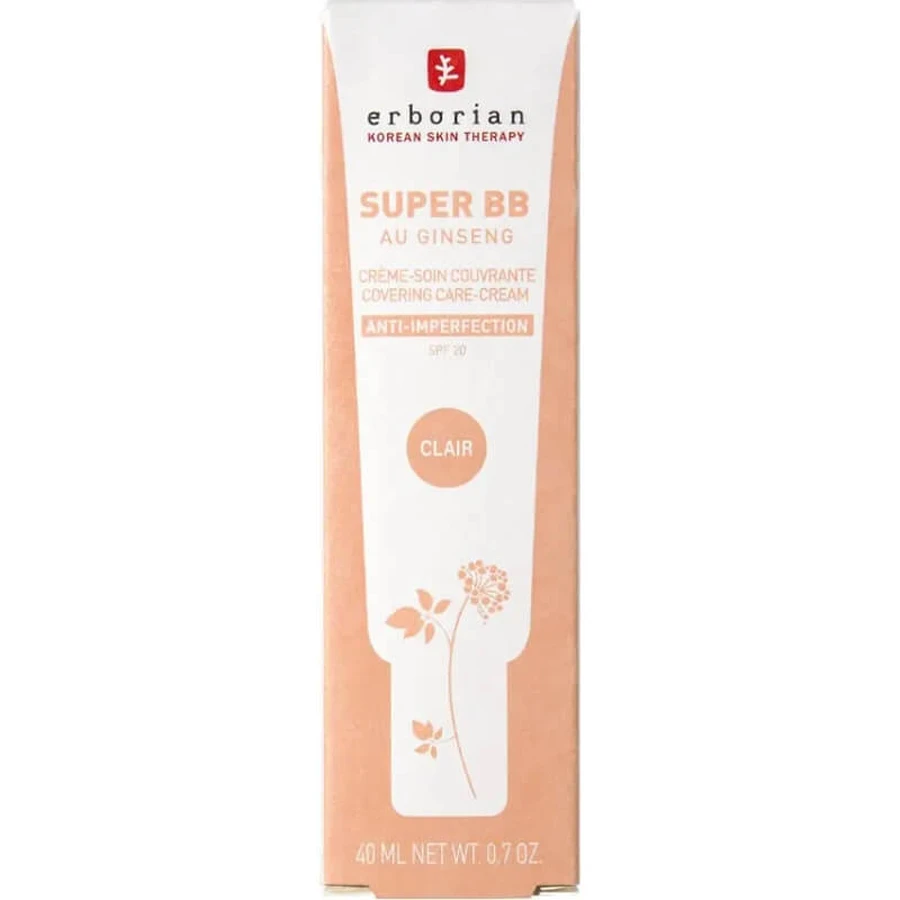 Erborian Super BB mit Ginseng – Koreanische Gesichtscreme gegen Hautunreinheiten, 40 ml – Clair