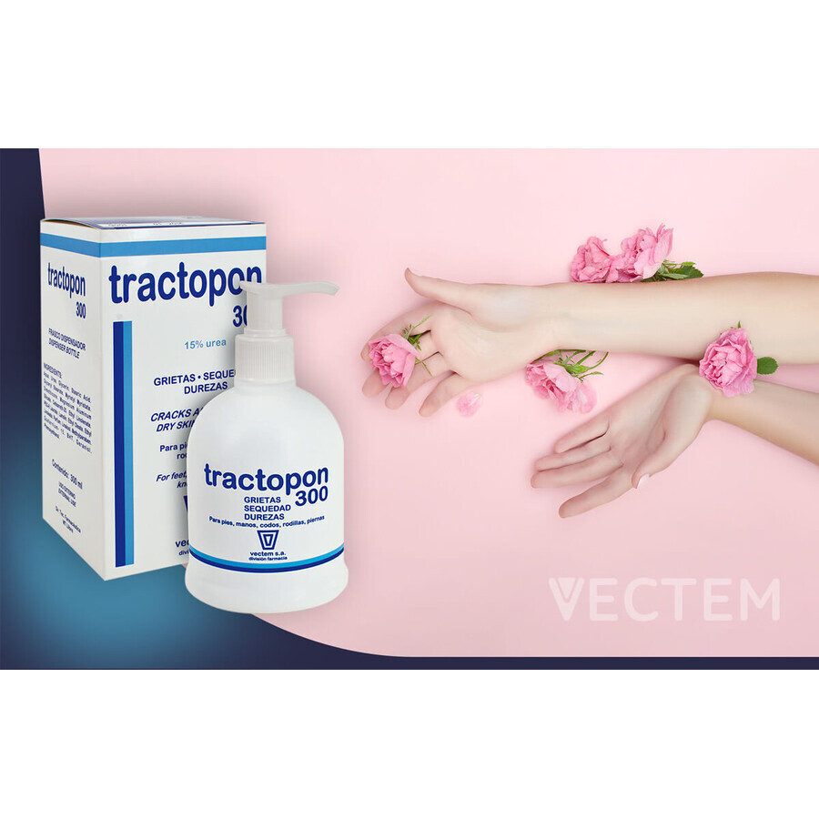 Tractopon 300 dermo-actieve vochtinbrengende crème met ureum 15%, 300 ml, Vectem