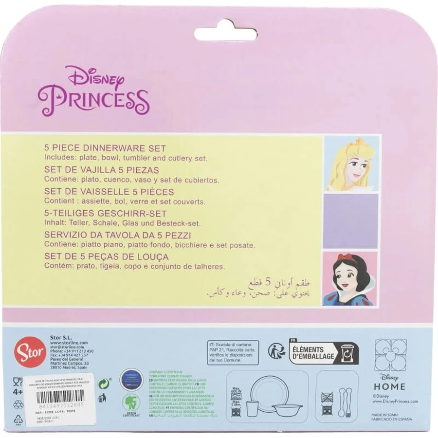 Stor Set : service de table 5 pièces aux motifs de princesses