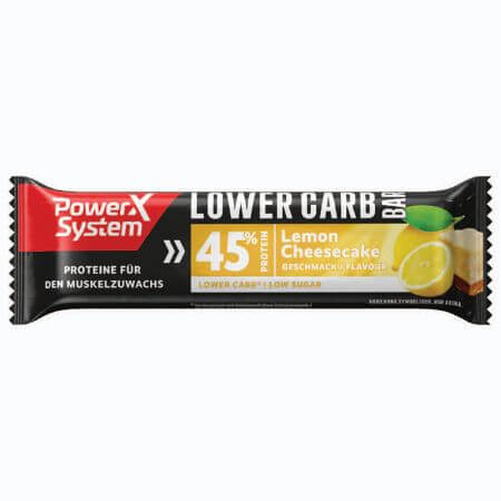 Baton proteic lemon&chessecake Lower carb, 40g, Power system