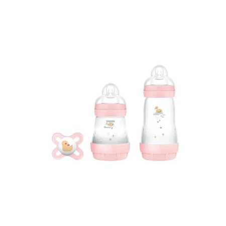 Mam Easy start - 2 biberon neonato con ciuccio originale 0+ mesi 130 ml e 260 ml - rosa
