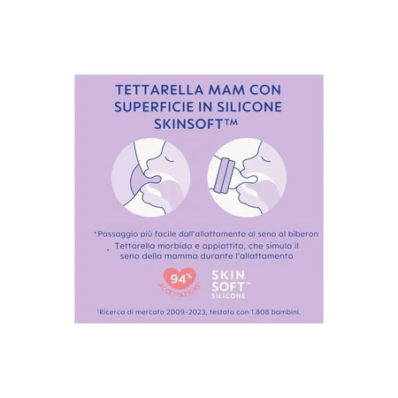 Mam Easy start - 2 biberon neonato con ciuccio originale 0+ mesi 130 ml e 260 ml - rosa