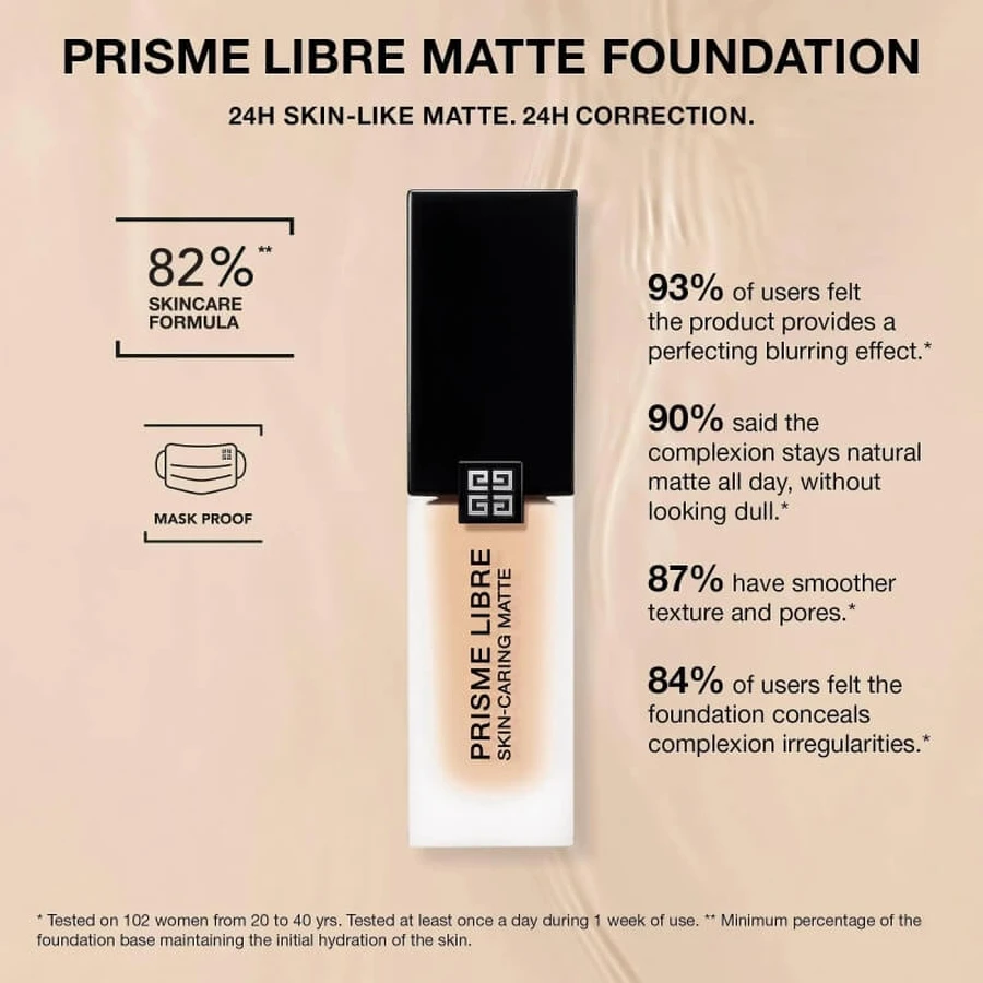 Givenchy Prisme Libre Skin-Caring Matte – Perfektionierende Foundation – Nr. 1-W105