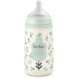 Suavinex Birdies - Babyfles met SX Pro-siliconen speen met gemiddelde doorstroming en antikoliekfunctie, vanaf 3 maanden, groen, 270 ml