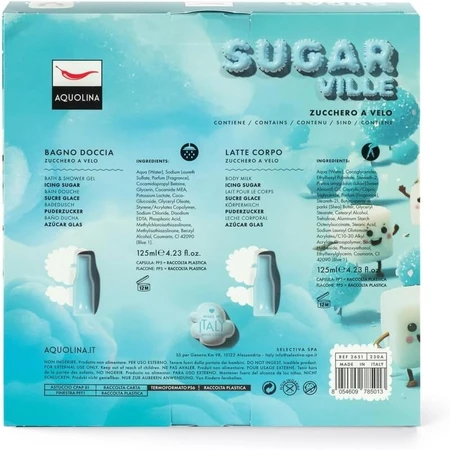 Set de regalo «Icing Sugar» de Aquolina: gel de ducha 125 ml + loción corporal 125 ml