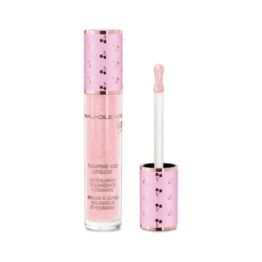 Naj Oleari Plumping Kiss Lipgloss – Lippenvergrößernder Lipgloss Nr. 02 Cotton Candy Pink