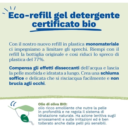 Mustela gel de spălare bio – produs de curățare pentru corp și păr, reîncărcabil ecologic, 400 ml