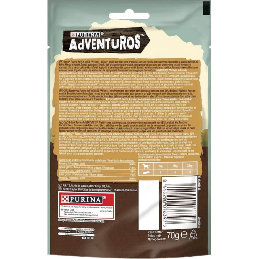 Adventuros kippenreepjes - Hondensnacks, 70 g
