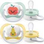 Avent Ultra Air Happy 0-6 maanden - 2 siliconen fopspenen - fruit