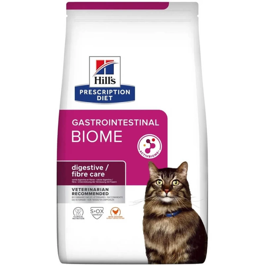 Hill's Prescription Diet Gastrointestinal Biome con pollo - Pienso seco para gatos, 8 kg