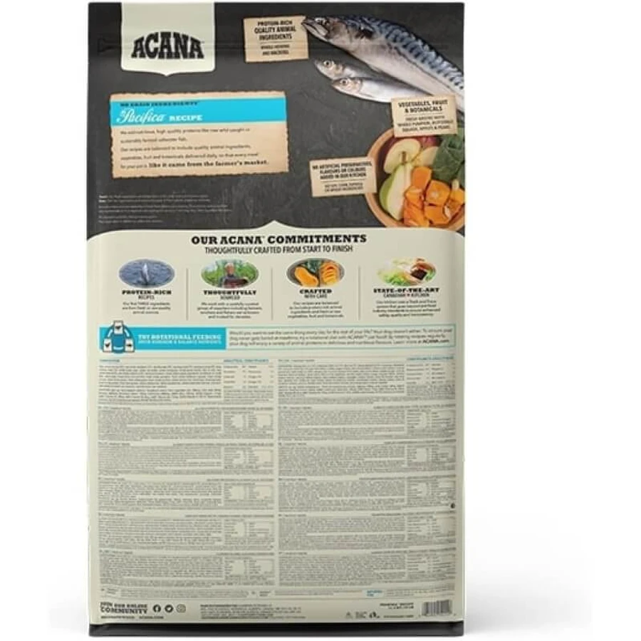 Acana Pacifica Fish Recipe - Complete Food for Dogs of All Sizes and Life Stages, 11.4 kg