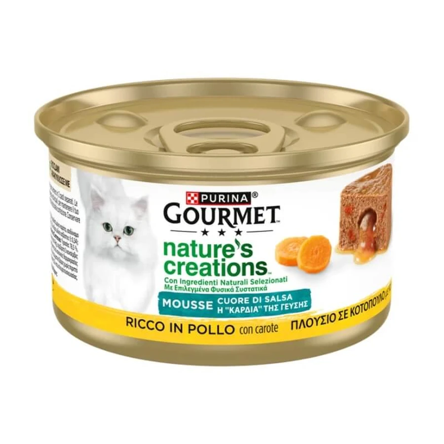 Purina Gourmet Nature's Creations Kip en Wortelen - Kattenmousse, 85 g