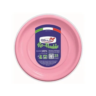 Dopla Re-usable - 25 petites assiettes réutilisables - rose