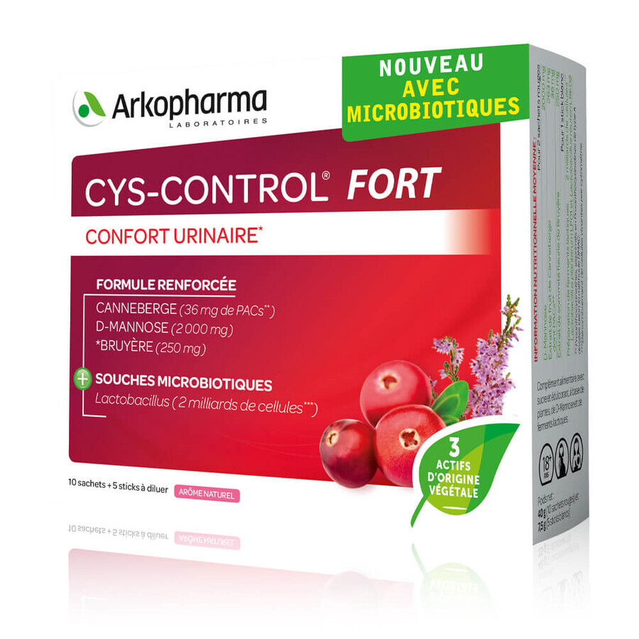 Cys-Control Fort, 10 bustine + 5 barrette, Arkopharma