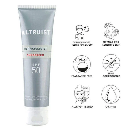 Dermatologist Sunscreen Hypoallergenic Sun Protection Cream SPF50, 100 ml, Altruist