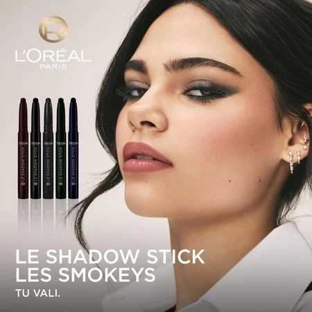 L'Oréal Paris Le Shadow Stick – fard de pleoape sub formă de stick nr. 490 All Night Black