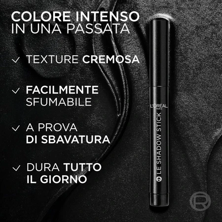L'Oréal Paris Le Shadow Stick – fard de pleoape sub formă de stick nr. 490 All Night Black