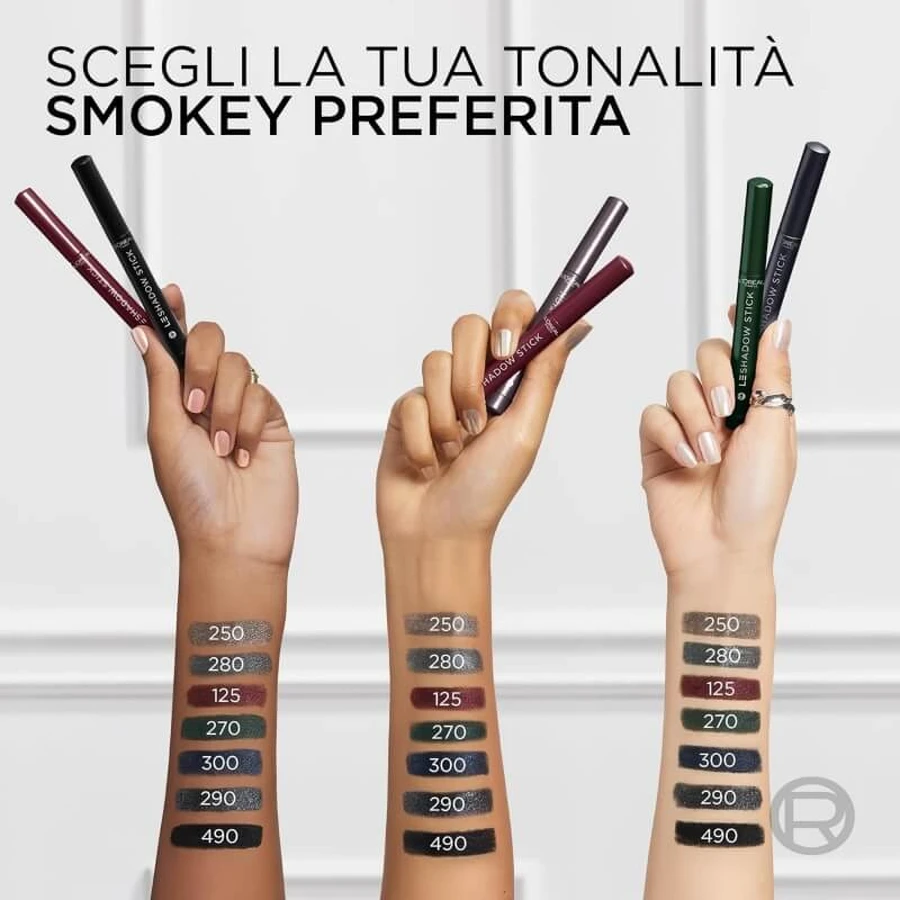 L'Oréal Paris Le Shadow Stick – fard de pleoape sub formă de stick nr. 490 All Night Black