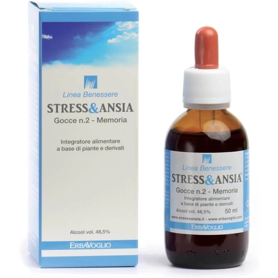 Gouttes anti-stress et anti-anxiété n° 2 pour la mémoire, 50 ml - Complément alimentaire pour la mémoire et les fonctions cognitives