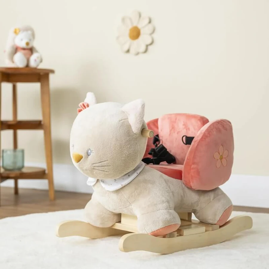 Nattou Mila Lana &amp; Zoe - Lana la petite chatte - Jouet à bascule pour enfants de 10 à 36 mois
