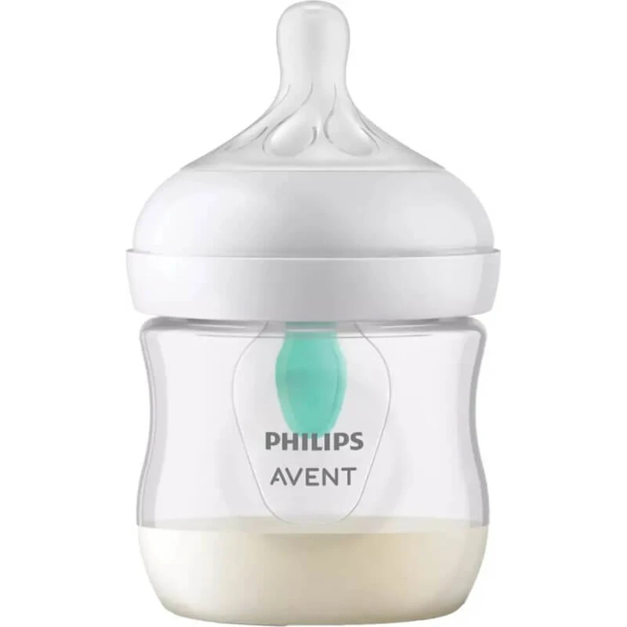 Avent Natural Response - Biberon de 125 ml avec valve AirFree, débit 2 - transparent
