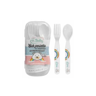I'm Baby Melamine Cutlery Set for Children Ages 4 Months and Up—Assorted Colors