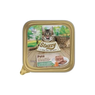 Stuzzy Paté clasic cu vițel și morcovi – hrană completă pentru pisici, 100 g