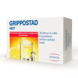 Grippostad Hot, 600 mg/plaque, 10 sachets, Stada