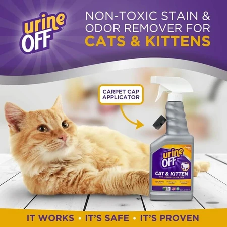 Wonderfood Urine Off – Enzymbasierter Flecken- und Geruchsentferner für Katzen- und Kätzchenurin, 500 ml