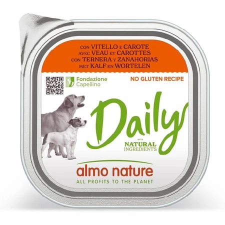 Almo Nature Daily Menu Veau et carottes - Nourriture humide pour chiens adultes, 300 g