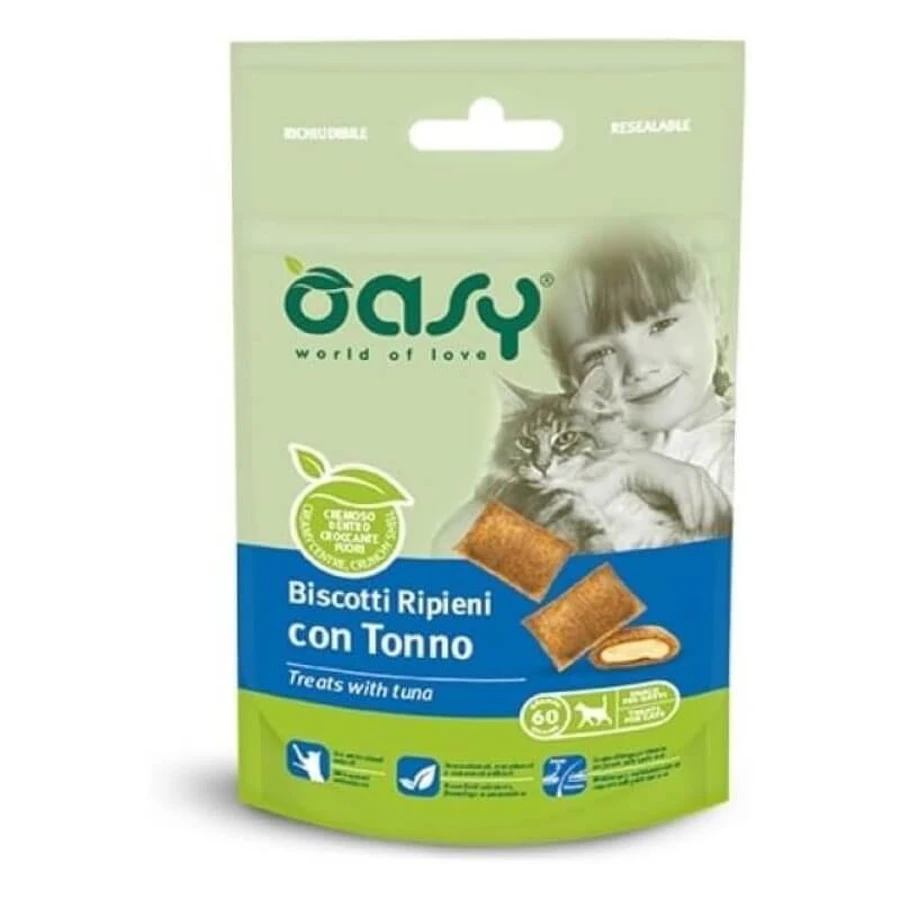 Oasy kattensnacks met tonijnvulling, 60 g