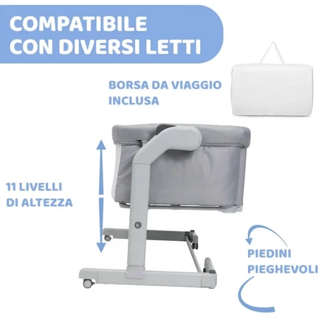 Chicco next2me evo magic - bijbedje - grey mist