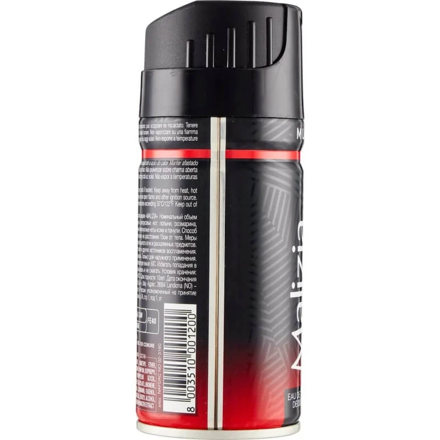 Malizia Musk - Desodorante en spray para hombre, 150 ml