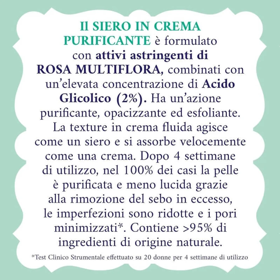 Reinigendes, cremiges Gesichtsserum mit Rosenwasser 30 ml