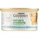 Purina Gourmet Nature’s Creations cu pește, spanac și orez – hrană completă pentru pisici adulte, 85 g