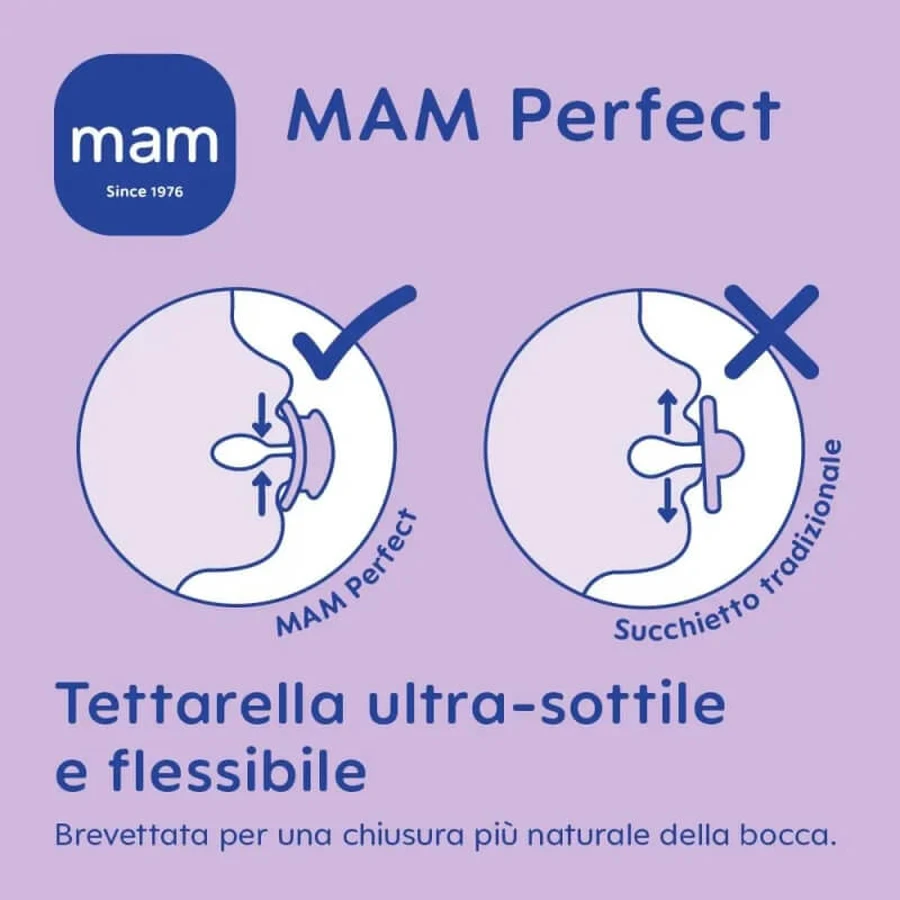 Mam Perfect 16 meses+ - Chupete de silicona azul claro