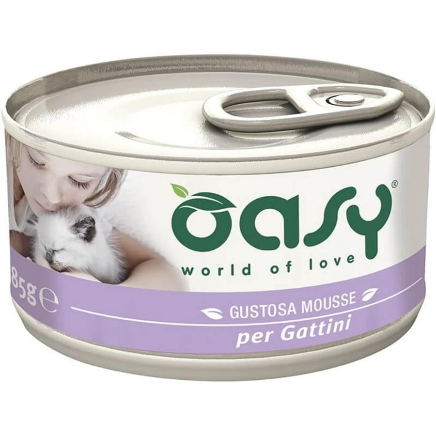 Oasy We Cat Caprice Mousse Kitten Pui – hrană completă pentru pisoi, 85 g