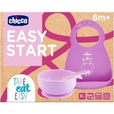 Chicco Easy Start – Silikon-Set für die Beikost ab 6 Monaten – Rosa