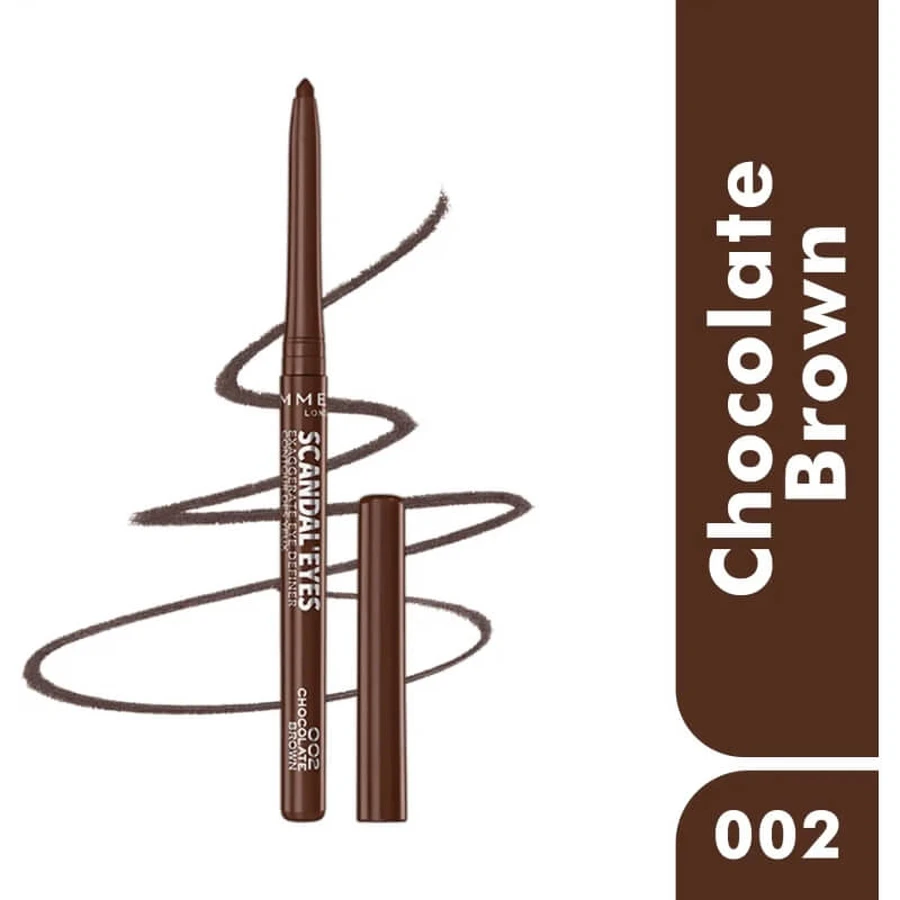 Rimmel scandaleyes exaggerate - matita occhi automatica waterproof n. 002 chocolate brown
