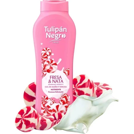 Tulipan Negro Gourmand Intensity Strawberry &amp; Cream - Hydraterende badgel 650 ml