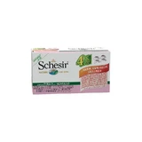 Schesir pour chiens, lot de 4 x 85 g au poulet et à l'agneau - Aliment complet pour chiens adultes
