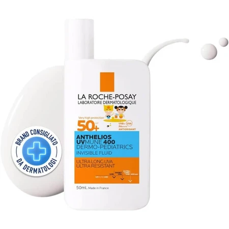 La Roche-Posay Anthelios UVMune 400 Onzichtbare zonnebrandcrème voor kinderen SPF 50+ (Dermo-Pediatrics), zeer hoge bescherming, 50 ml
