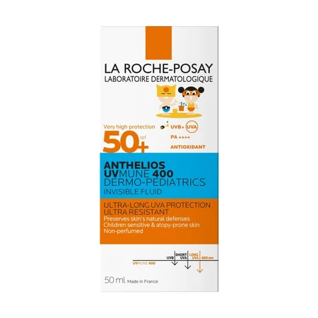La Roche-Posay Anthelios UVMune 400 Onzichtbare zonnebrandcrème voor kinderen SPF 50+ (Dermo-Pediatrics), zeer hoge bescherming, 50 ml