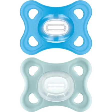 Mam Comfort 2-6 luni - 2 suzete din silicon - albastru deschis/neutru