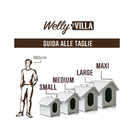 Welly Villa - Waterdicht, thermisch geïsoleerd hondenhok van kunsthars, saliegroen, 80 x 110 x 98h cm (maxi)