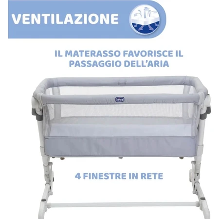 Chicco next2me popup – pătuț pentru dormit împreună, culoare grey mist